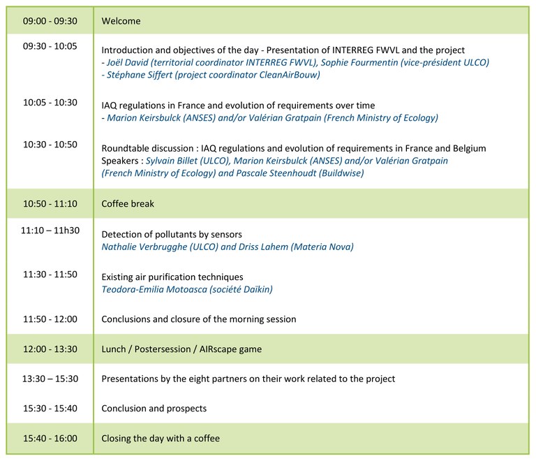programme provisoire en