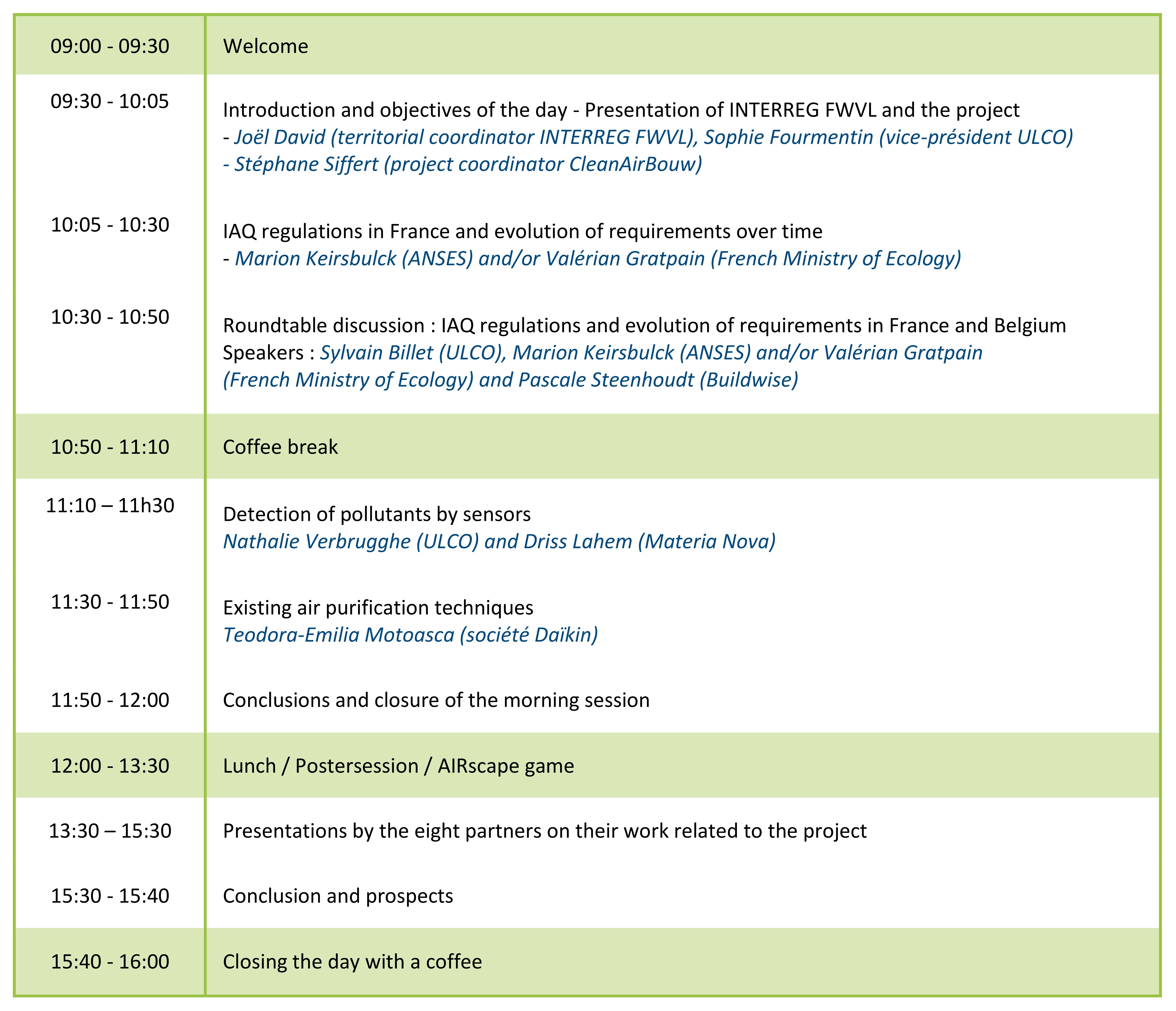 programme provisoire en